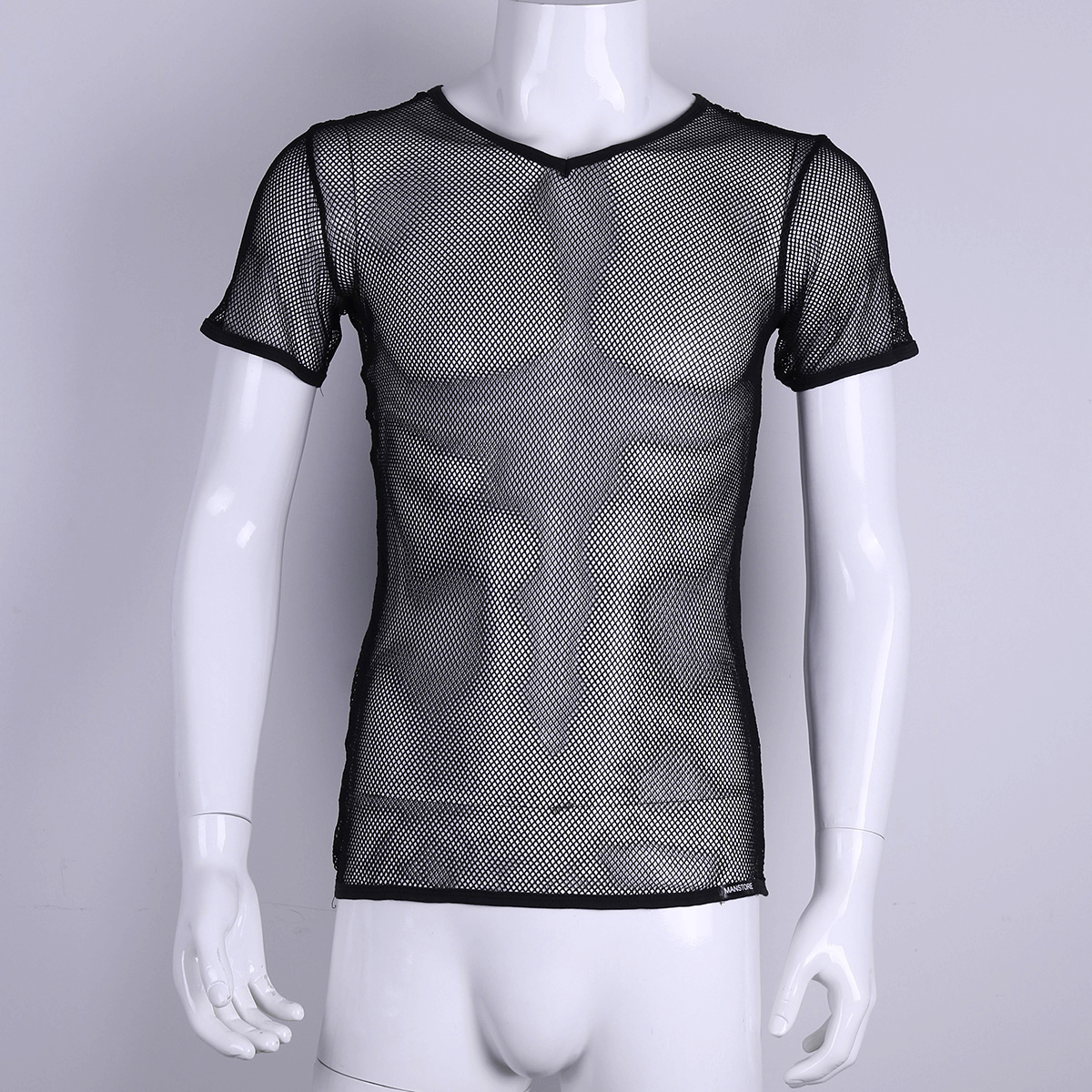 Mesh Top See Through Fishnet Vest T-Shirt / Breathable Top for Men in Alternative Style