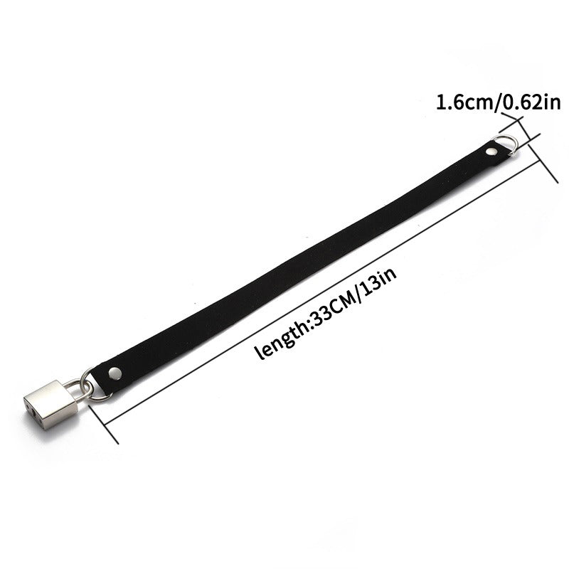 Metallic Lock Choker Collar / Women and Men Velvet Choker Necklace / Unisex Rave Outfits