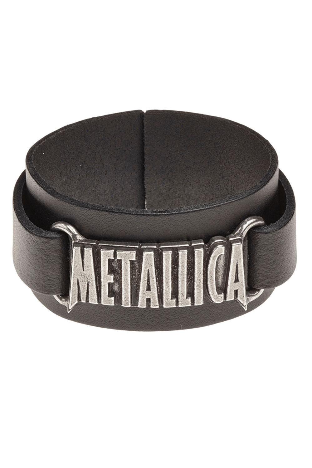 Metallica Logo Black Leather Wrist Strap Bracelet