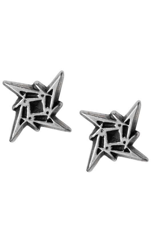 Metallica Ninja Star Pewter Logo Stud Earrings