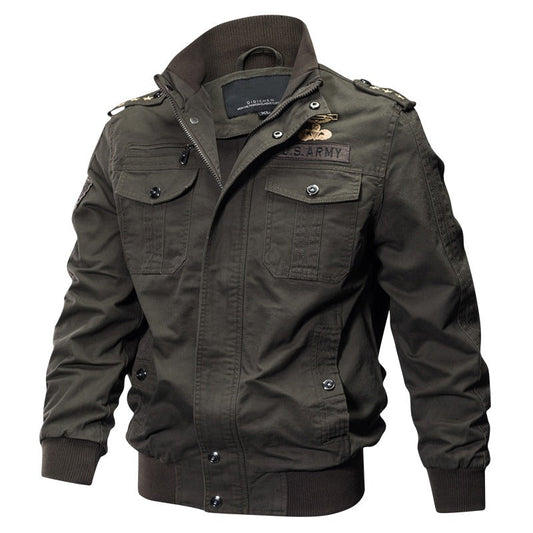 Military Air Force Jacket for Men / US Army Men Cotton Pilot Bomber Jacket Black