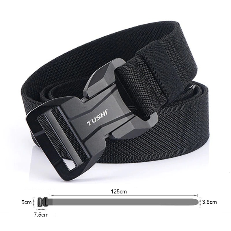 Military Army Men's Elastic Belt with Magnetic Buckle / Fashion Belts with Quick Release Buckles