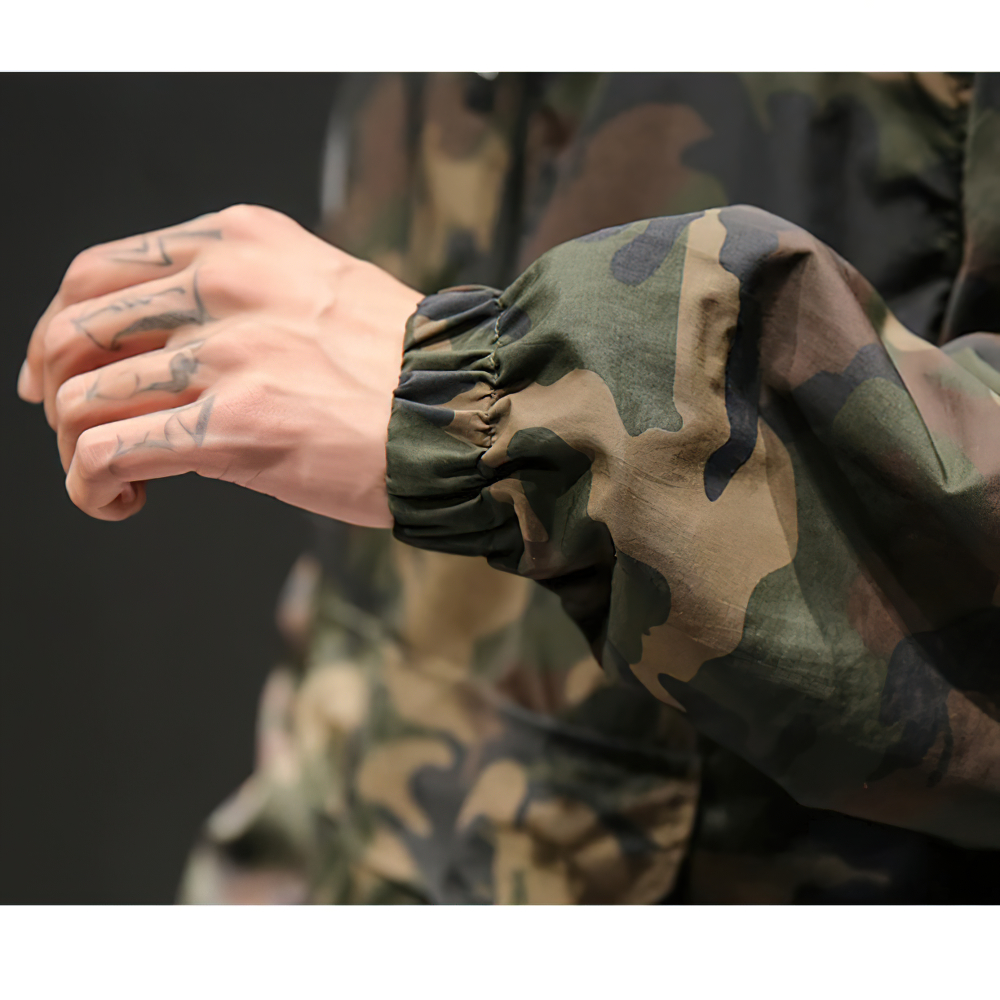 Military Camouflage Sweatshirt with Hood for Men / Fashion Loose Wear On Both Sides Clothes