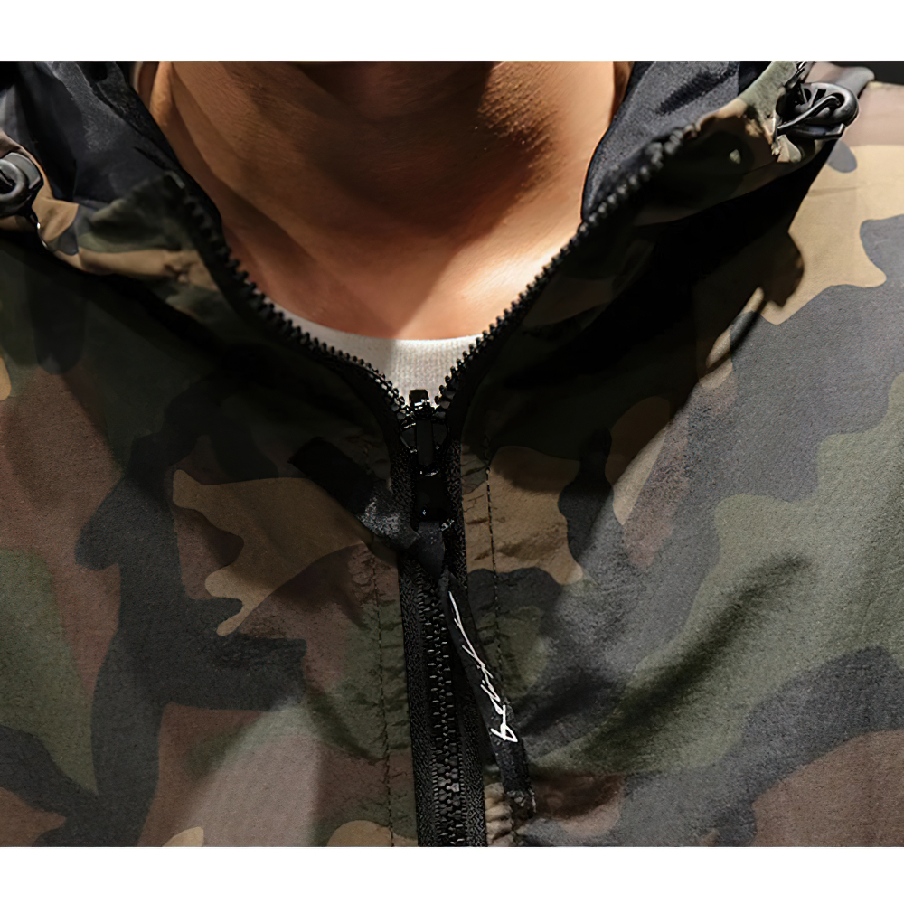 Military Camouflage Sweatshirt with Hood for Men / Fashion Loose Wear On Both Sides Clothes