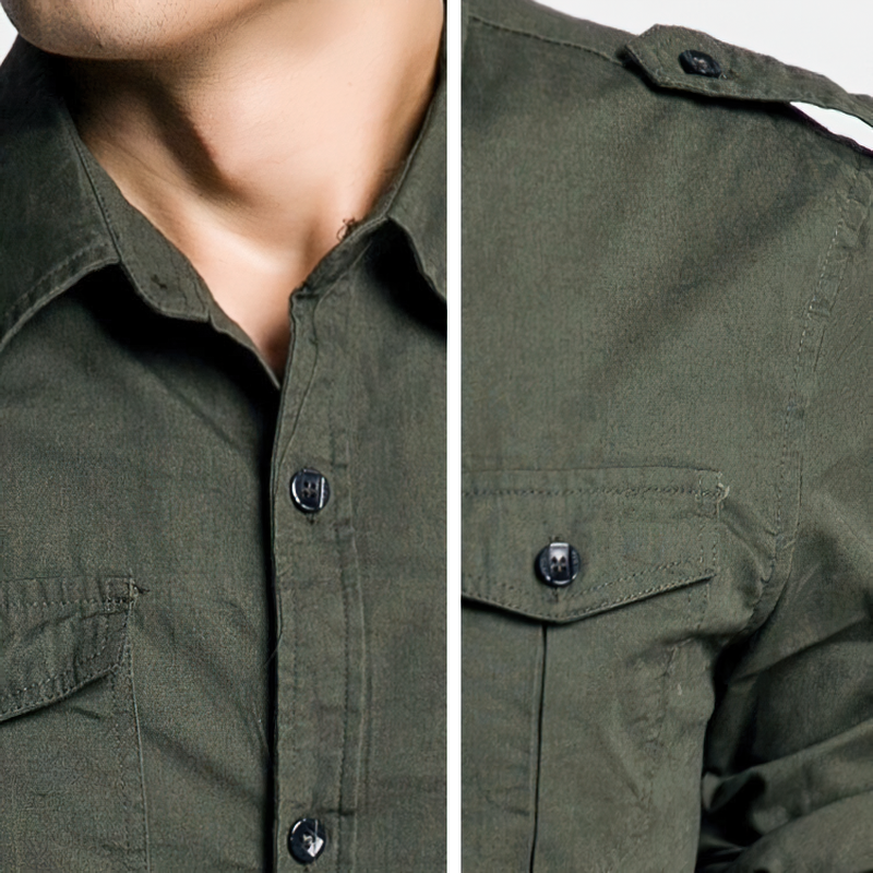 Military Slim Fit Long Sleeve Men's Shirt / Alternative Fashion Casual Shirt