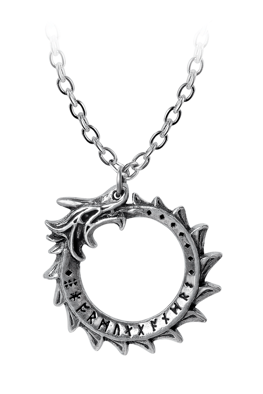 Mini Jormungand Ouroboros Pendant with Norse Symbol