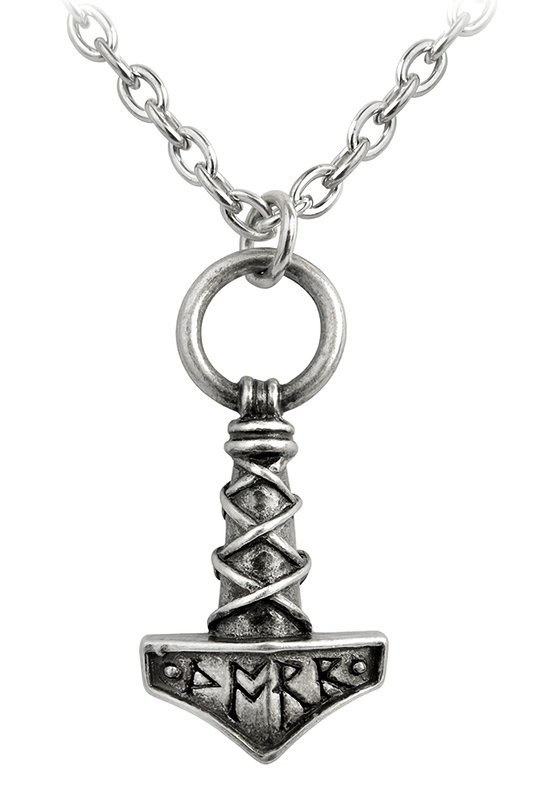 Mini Norse Mjolnir Pendant with Runic Detailing