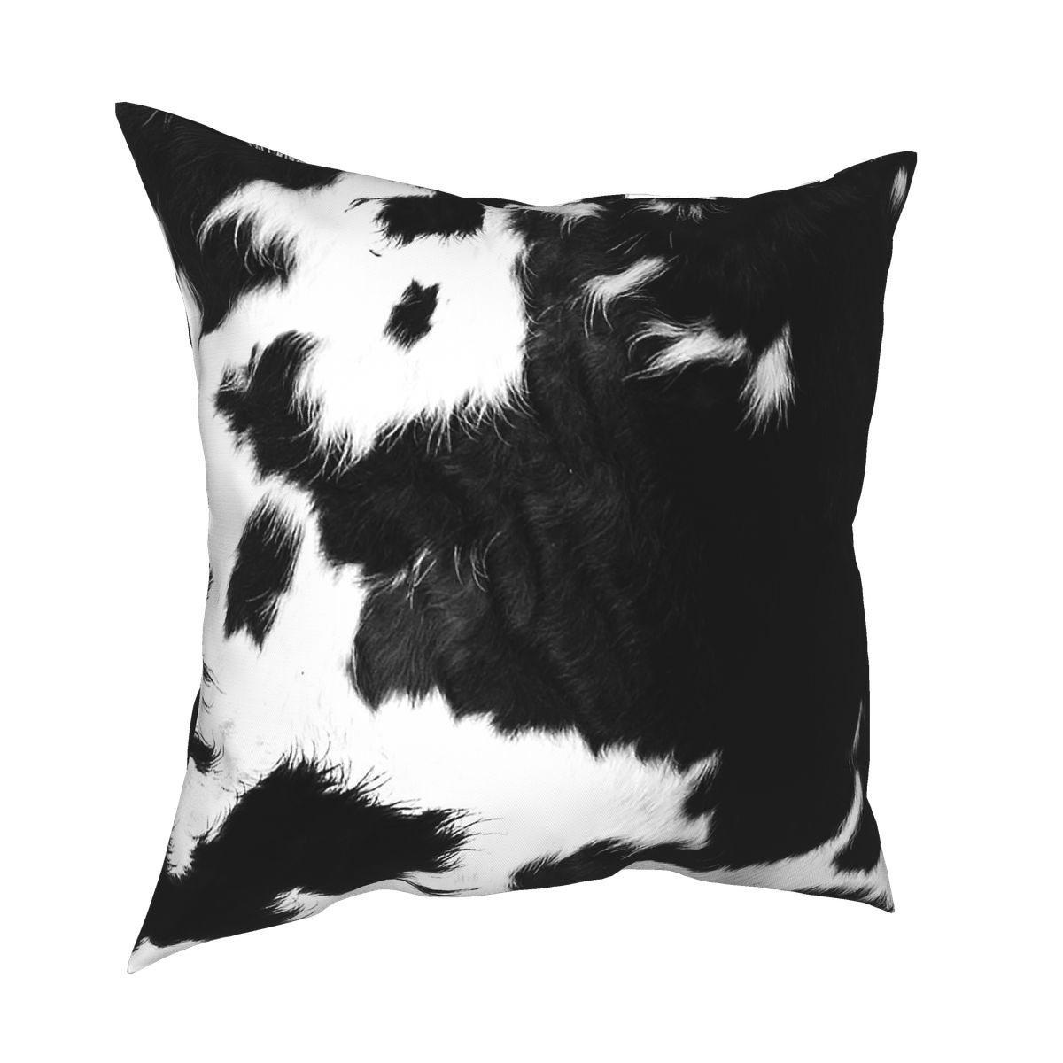 Modern Cowhide Polyester Pillow in black and white colour / Home Decor with Cow Animal Fur
