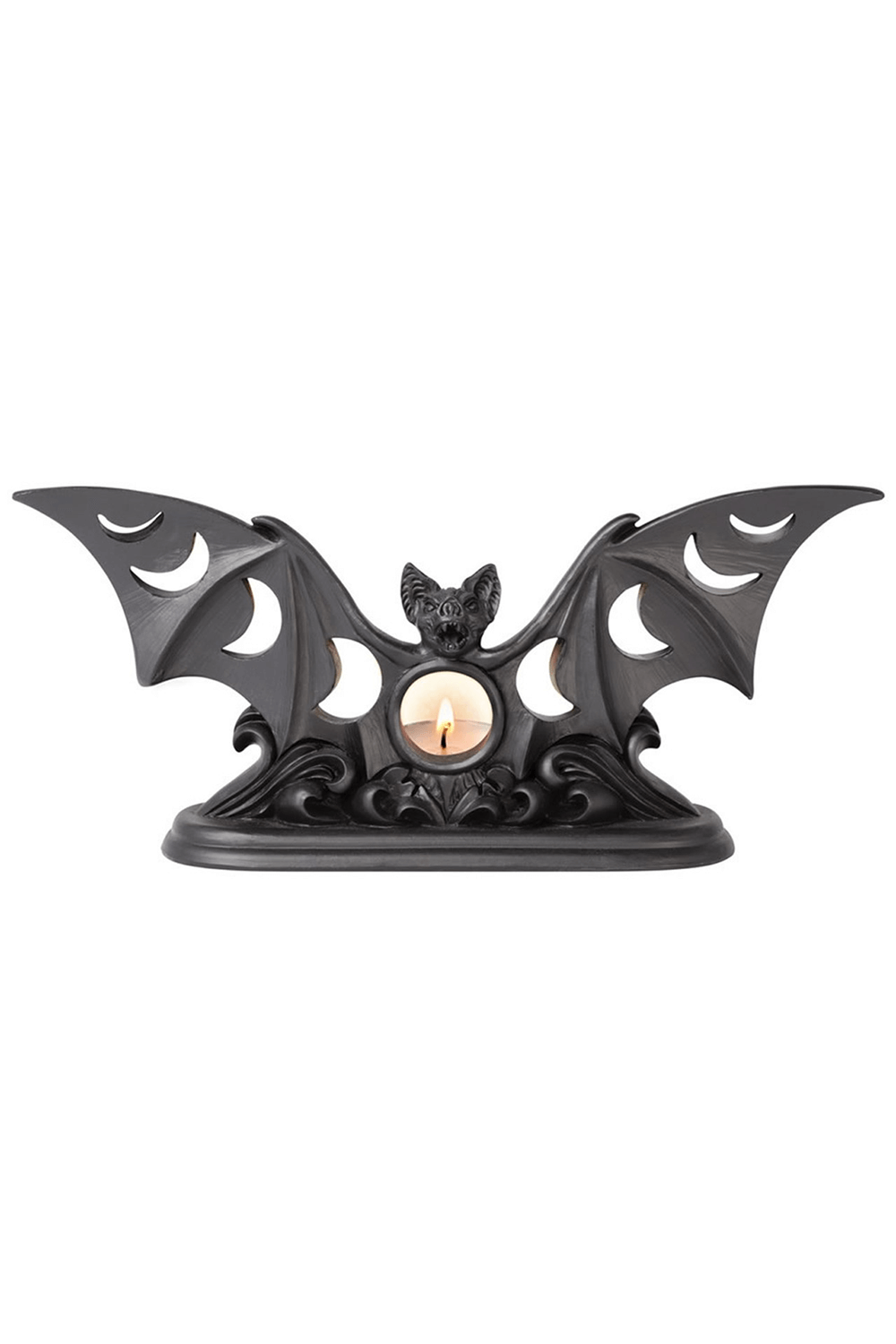 Moon Phases Bat Tea Light Candle Holder for Gothic Decor