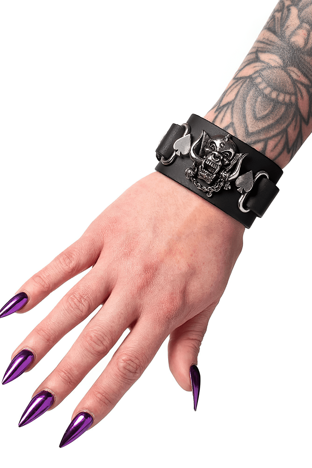 Motörhead Warpig Leather Bracelet with Spade Accents