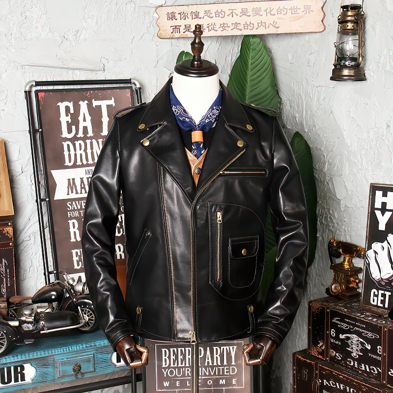 Motor Biker Leather Men's Jacket / Classic Jacket For Men