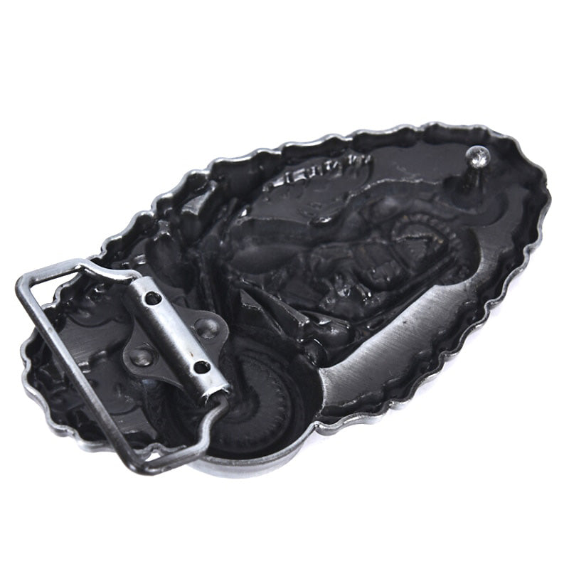 Motorcycle and Flame Belt Buckle / Metal Buckles For Belts in Biker Style