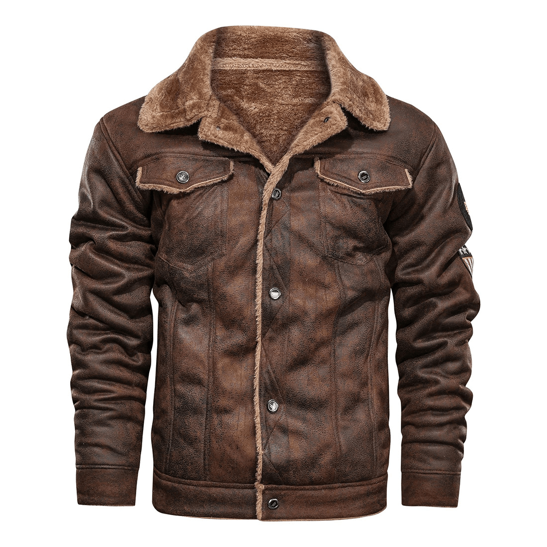 Motorcycle Cashmere Jacket Without a Hood / Casual Buttons Pockets Warm Jackets