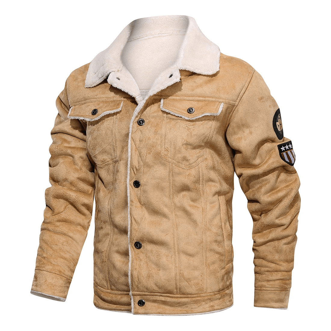 Motorcycle Cashmere Jacket Without a Hood / Casual Buttons Pockets Warm Jackets