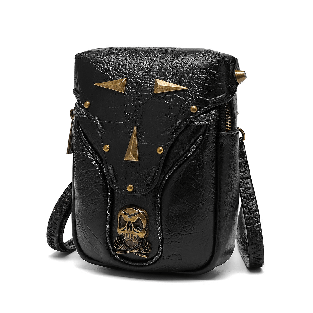 Motorcycle Crossbody Bag for Women / Gothic Mobile Phone Bag