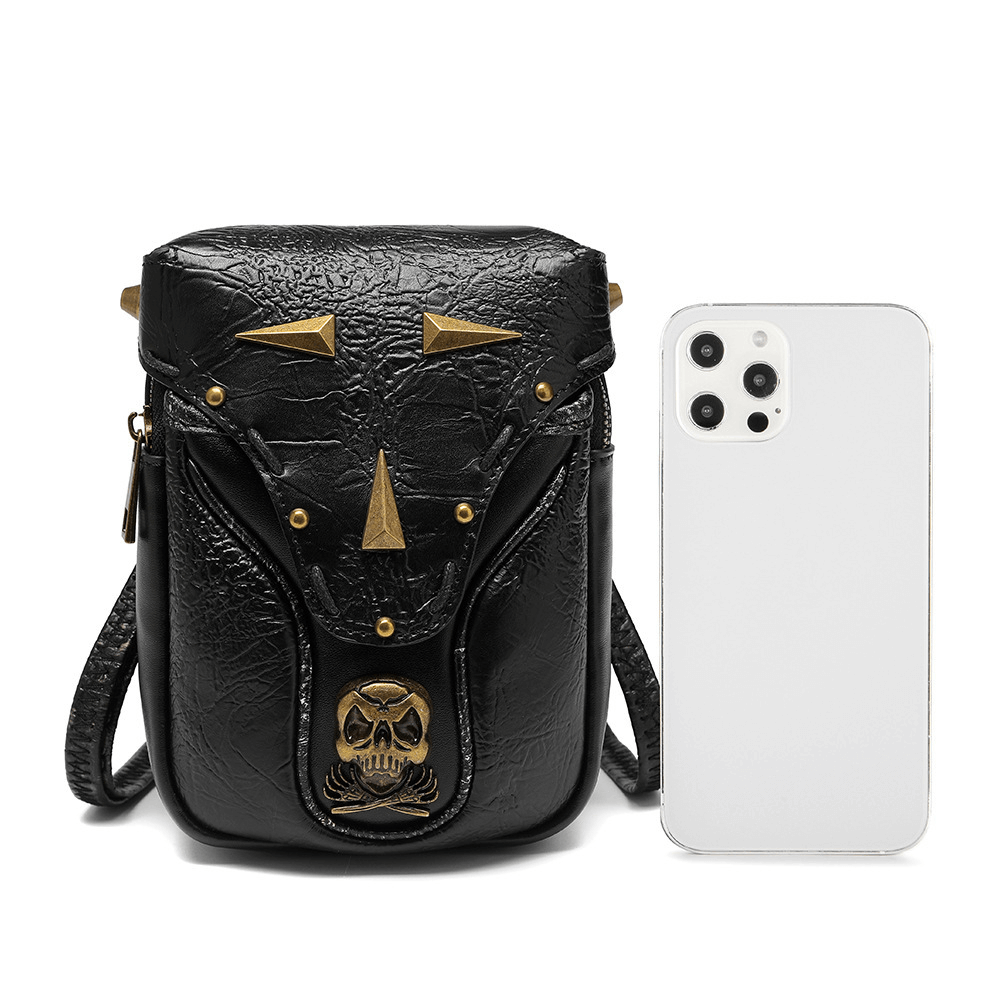 Motorcycle Crossbody Bag for Women / Gothic Mobile Phone Bag