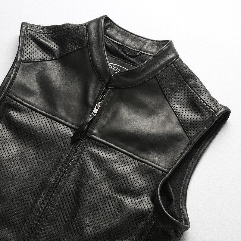 Biker Vest Mesh Breathable Cowhide Rave Outfits / Alternative Fashion
