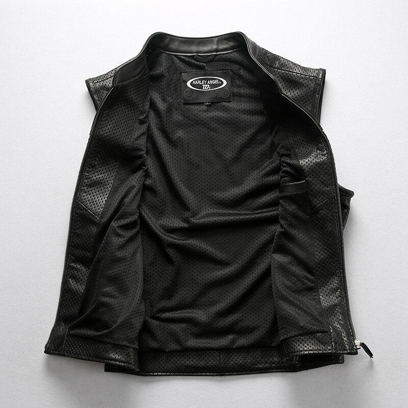 Biker Vest Mesh Breathable Cowhide Rave Outfits / Alternative Fashion