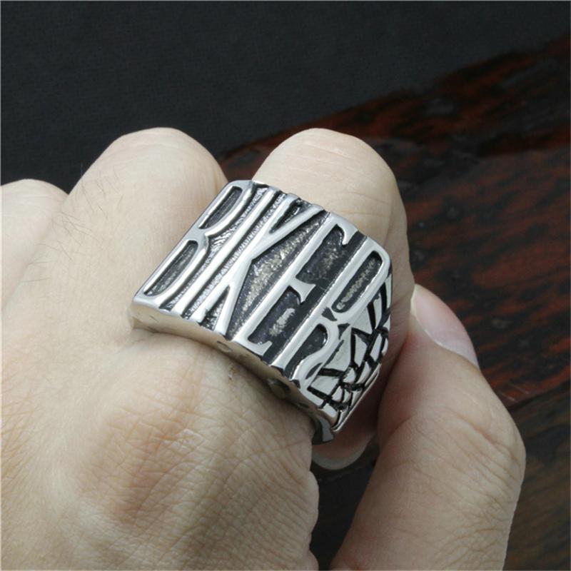 Motorcycle Road Trip Biker Ring / Stainless Steel Silver Color Jewelry