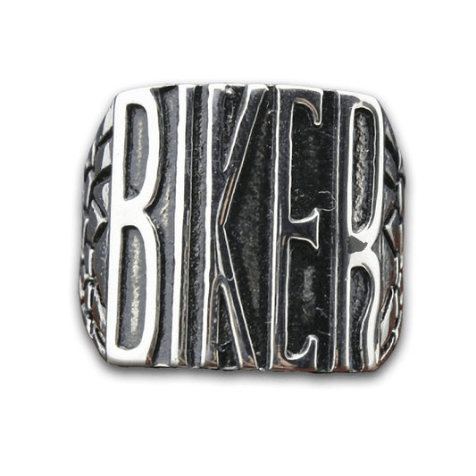 Motorcycle Road Trip Biker Ring / Stainless Steel Silver Color Jewelry