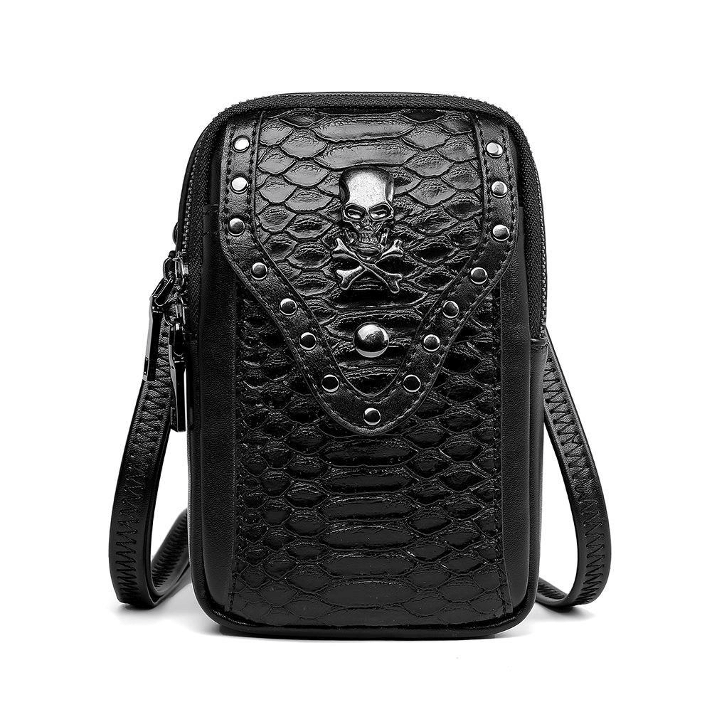 Motorcycle Shoulder Crossbody Mini Bag with Skull / Mobile Phone Bag