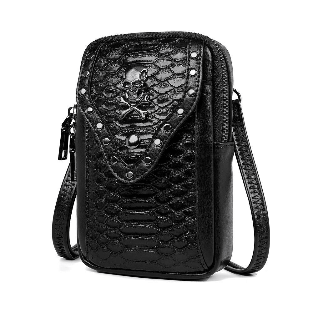 Motorcycle Shoulder Crossbody Mini Bag with Skull / Mobile Phone Bag