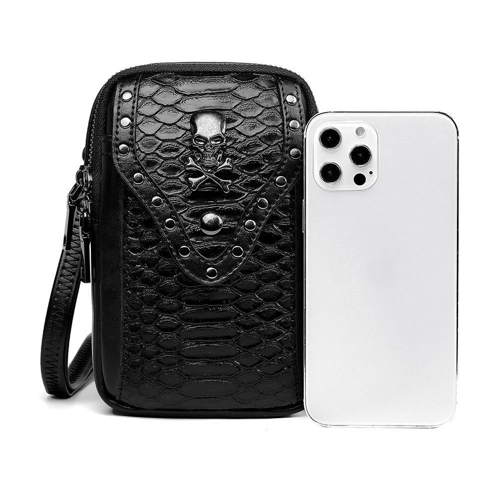 Motorcycle Shoulder Crossbody Mini Bag with Skull / Mobile Phone Bag