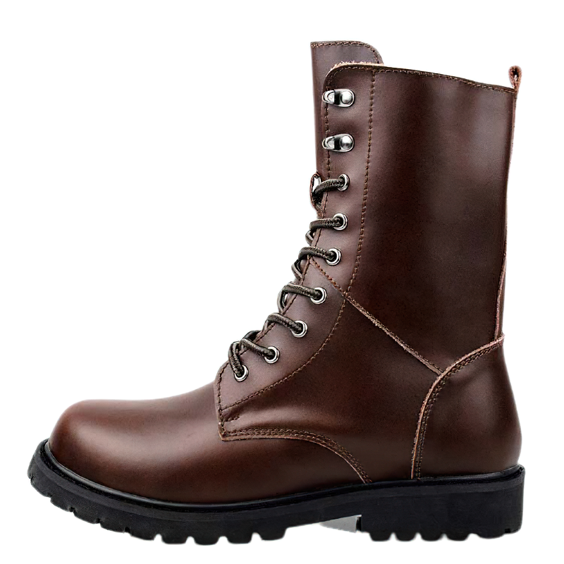 Motorcycle Stylish Boots For Men / Male Fashion Footwear Of Genuine Leather Lace Up