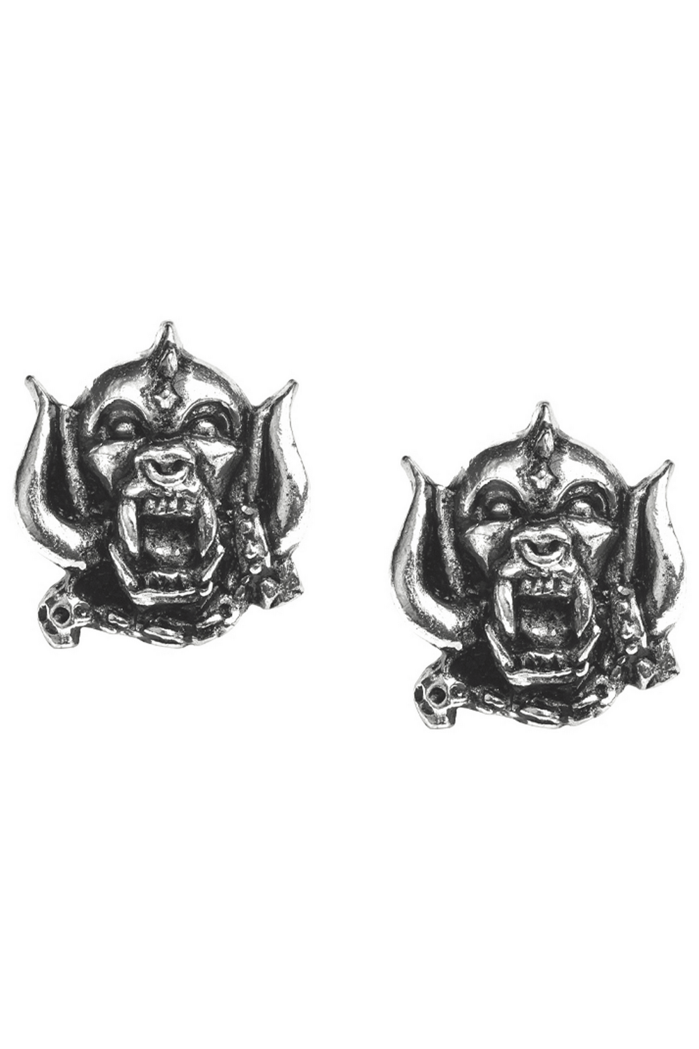Motorhead Snaggletooth Warpig Skull Stud Earrings