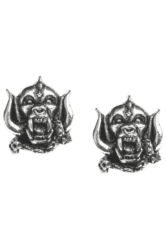 Motorhead Snaggletooth Warpig Skull Stud Earrings