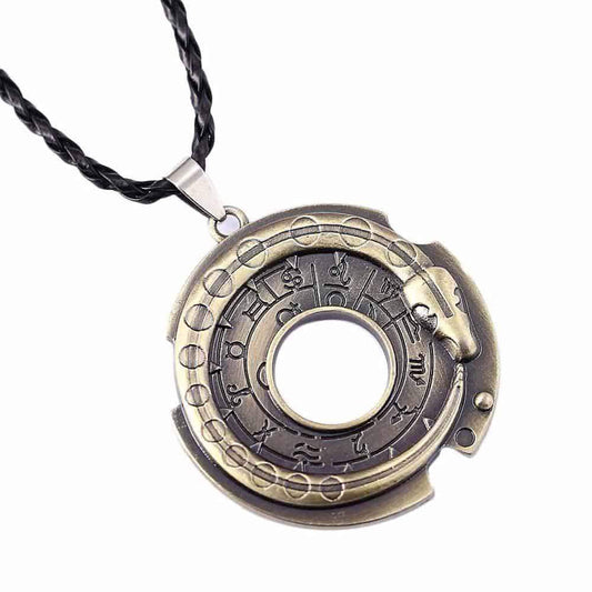 Mystic Snake Rune Round Rope Leather Necklaces & Pendants / Amulet Lucky Protective Jewelry