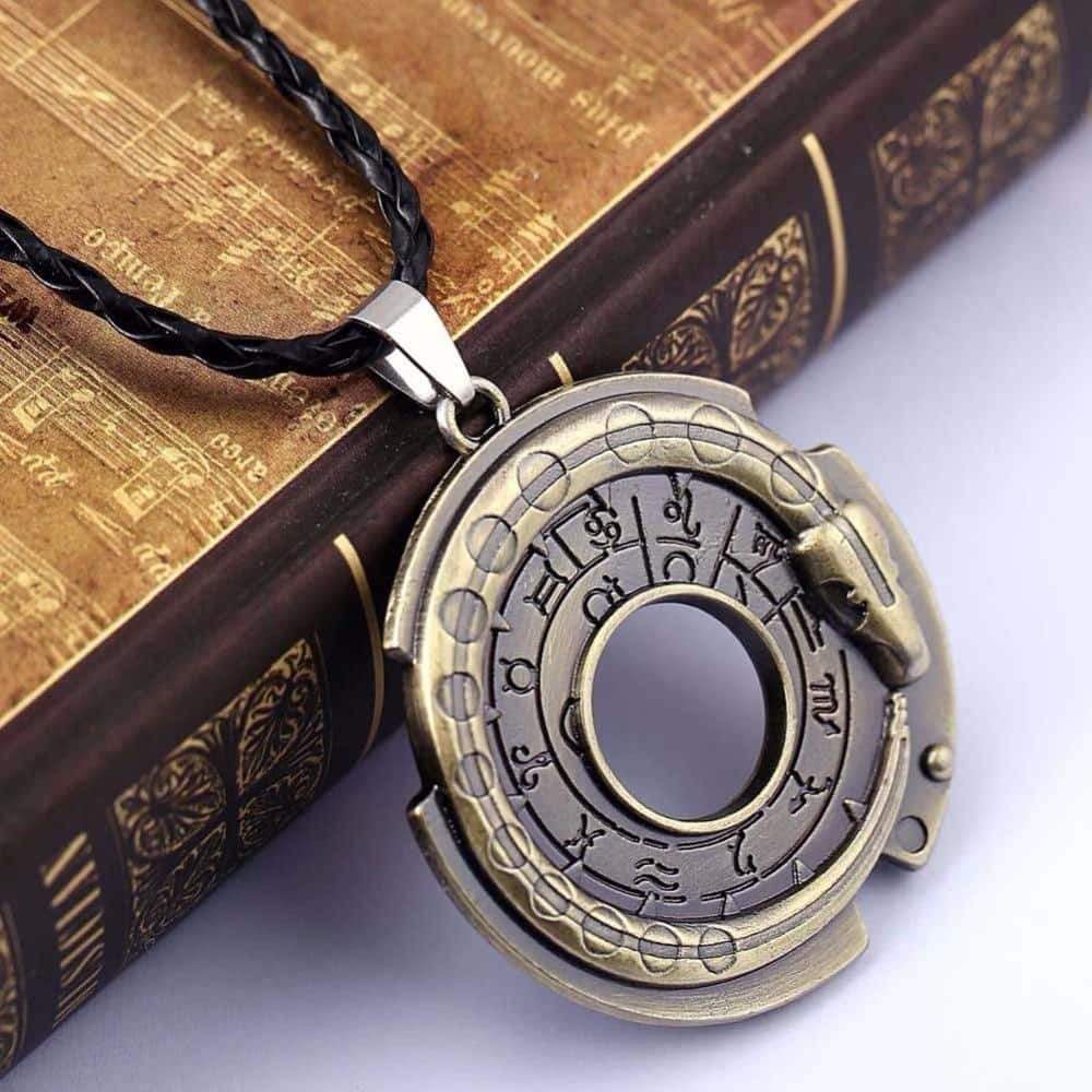 Mystic Snake Rune Round Rope Leather Necklaces & Pendants / Amulet Lucky Protective Jewelry