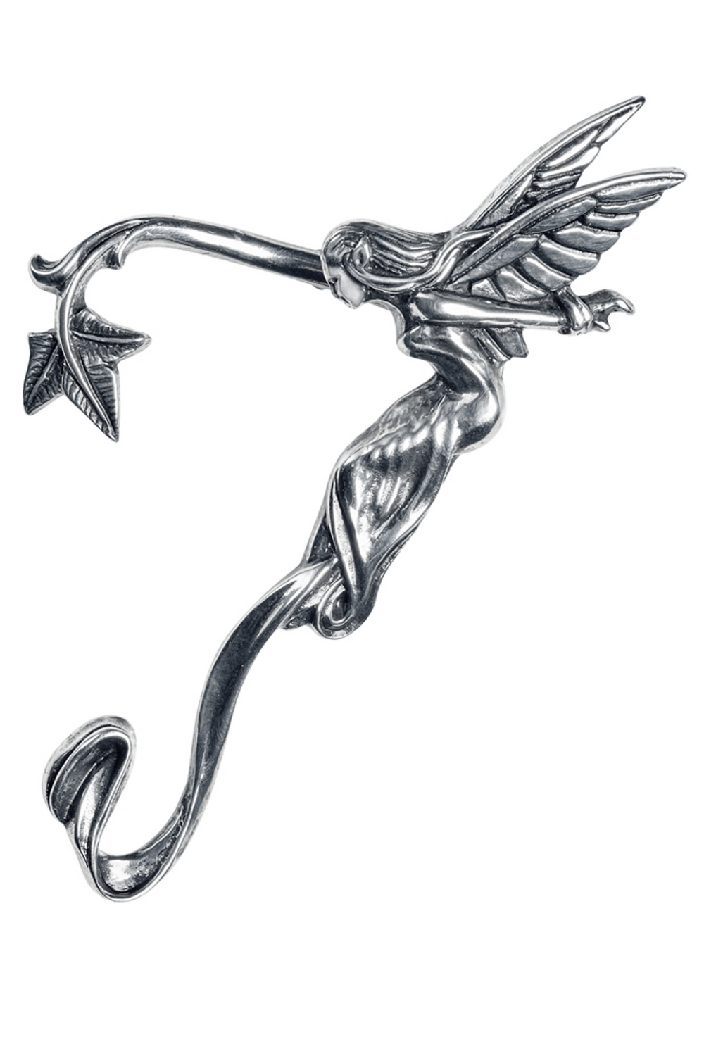 Mystical Fairy Whisperer Pewter Ear Wrap for Left Ear