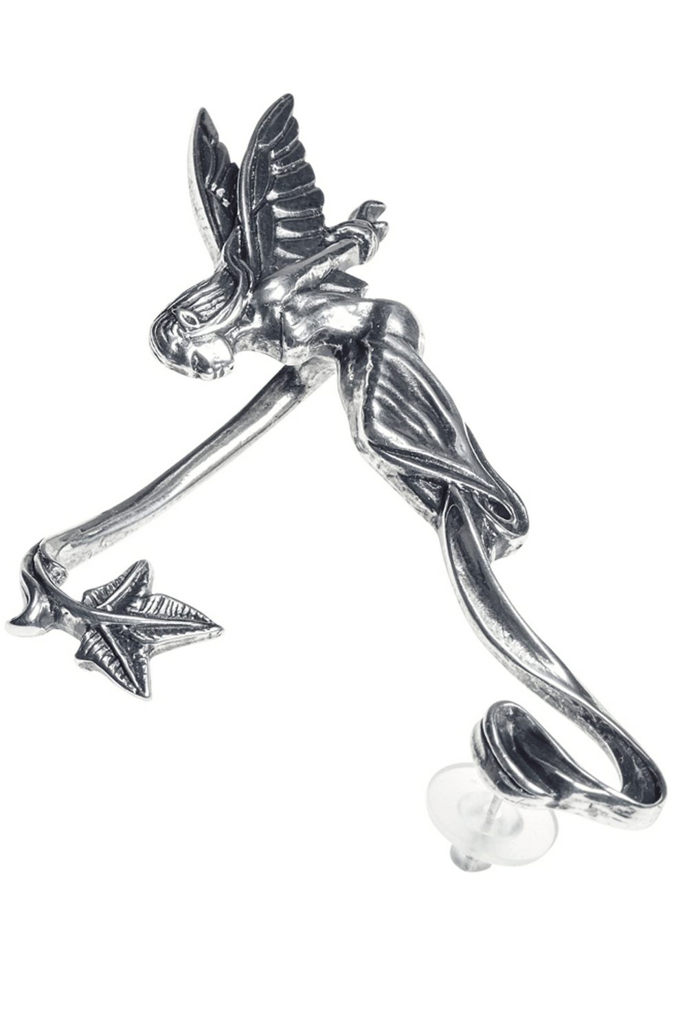 Mystical Fairy Whisperer Pewter Ear Wrap for Left Ear