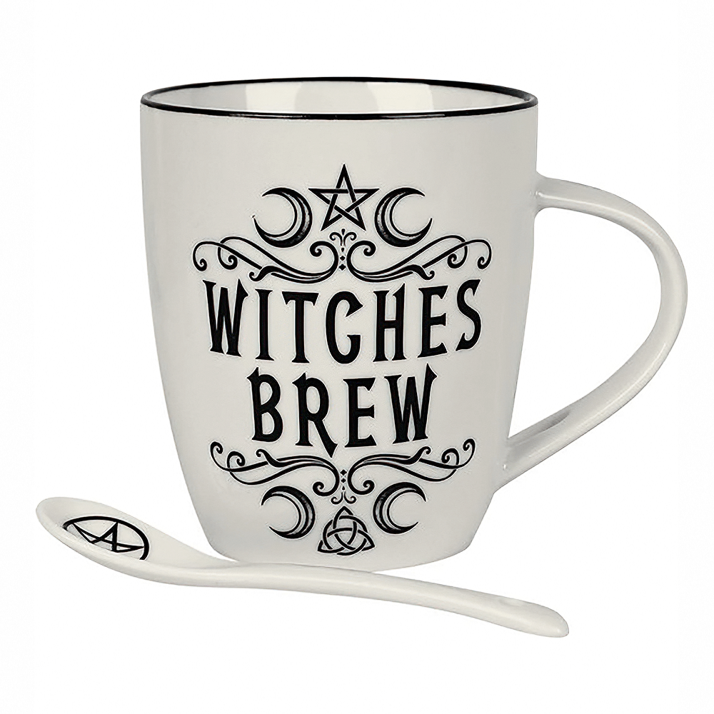 Mystical Witches Brew Bone China Mug and Spoon Set