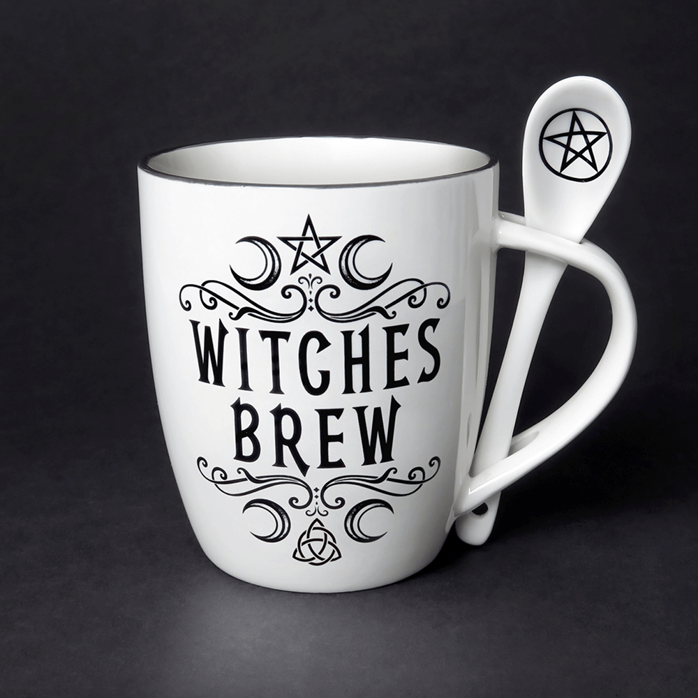 Mystical Witches Brew Bone China Mug and Spoon Set