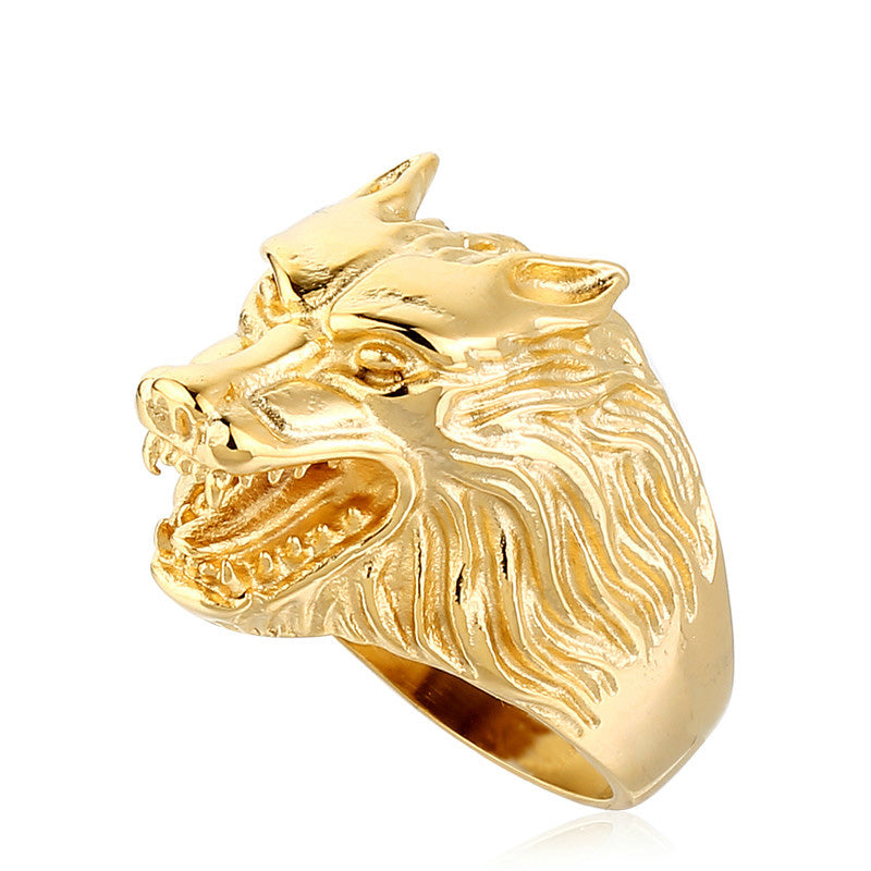 Nature Alternative Fashion Jewelry / Super Cool Wolf Rings / Stainless Steel Biker Ring