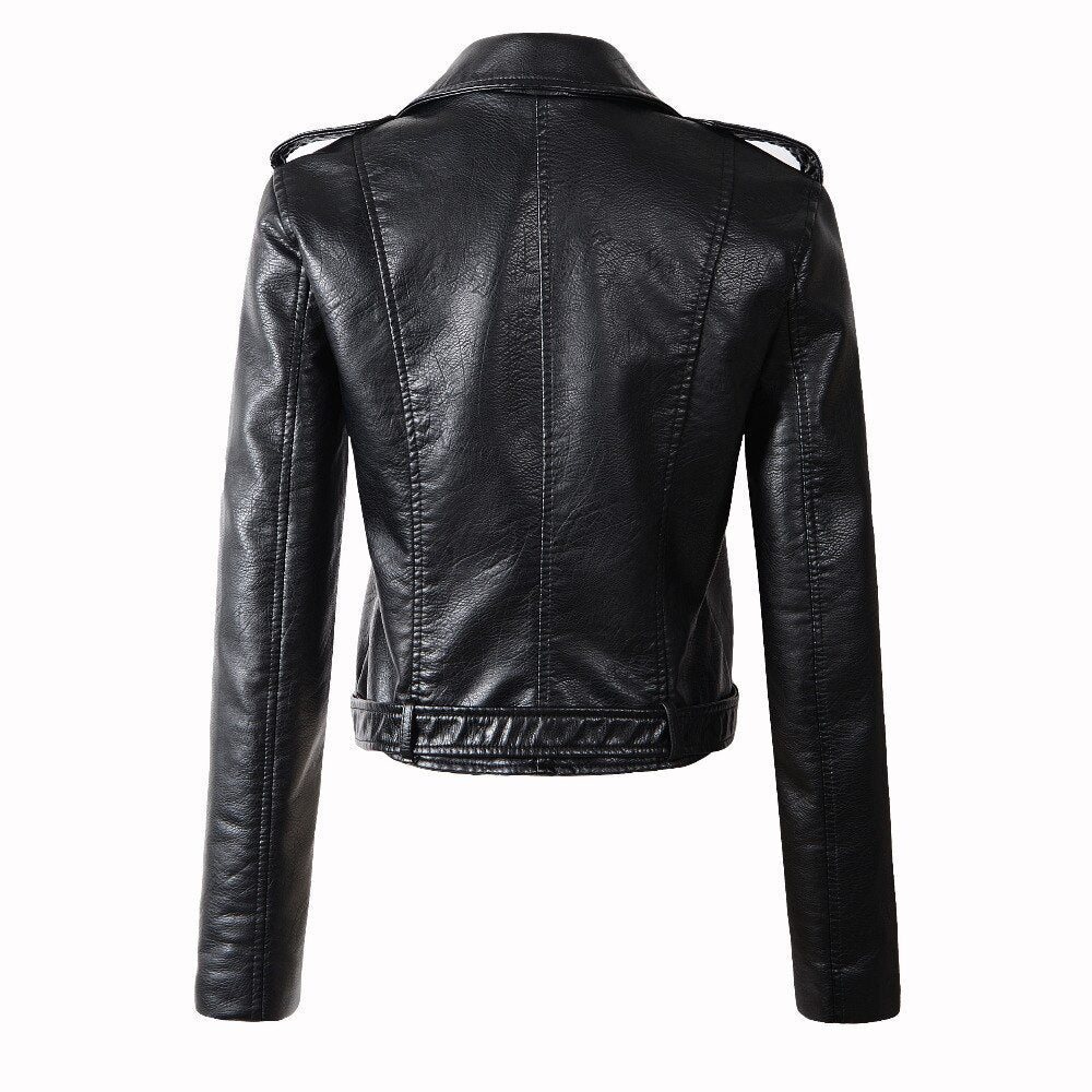 New Alternative Fashion for Women / Faux Leather Jackets / Lady Motorcycle Bomber with Belt