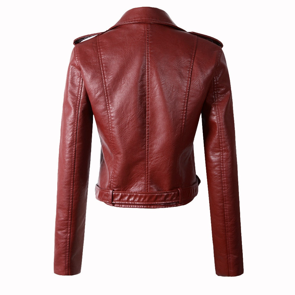 New Alternative Fashion for Women / Faux Leather Jackets / Lady Motorcycle Bomber with Belt