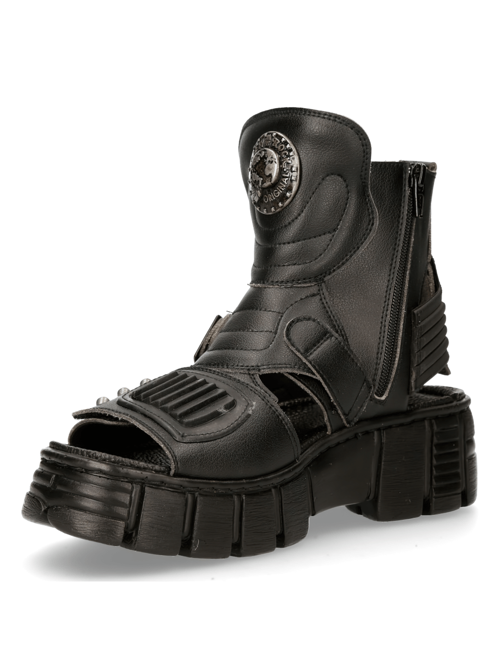 NEW ROCK Men's Bio Black Tower Sandals - Gothic Footwear