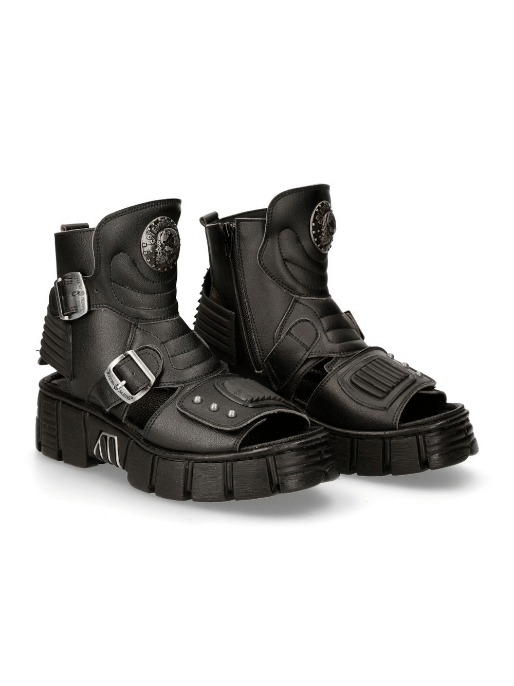 NEW ROCK Men's Bio Black Tower Sandals - Gothic Footwear