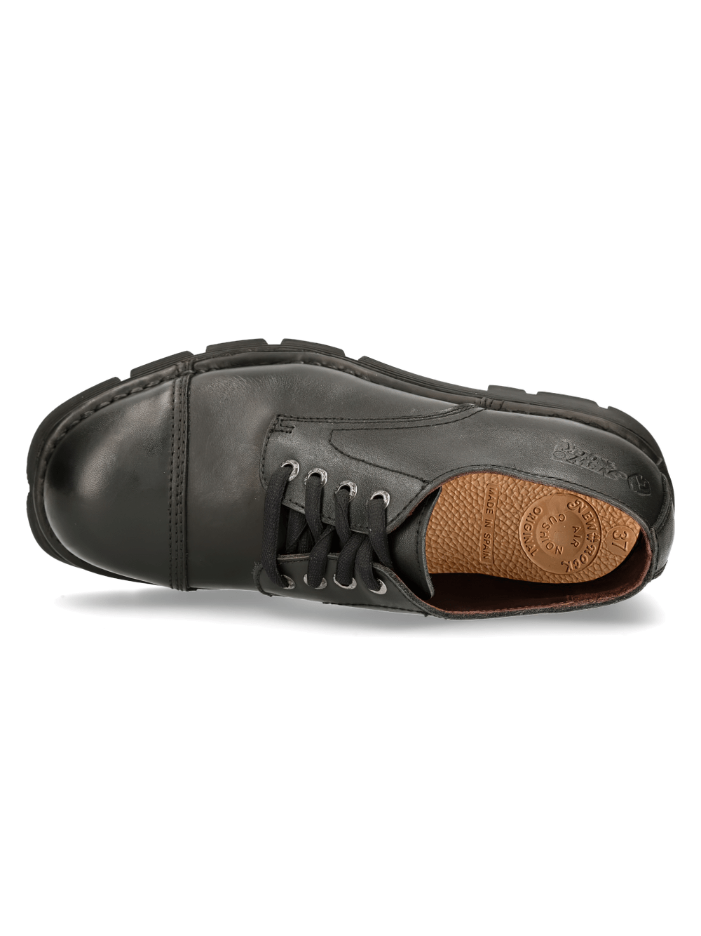 NEW ROCK Women's Black Flat-Sole Shoes With Urban And Military Style