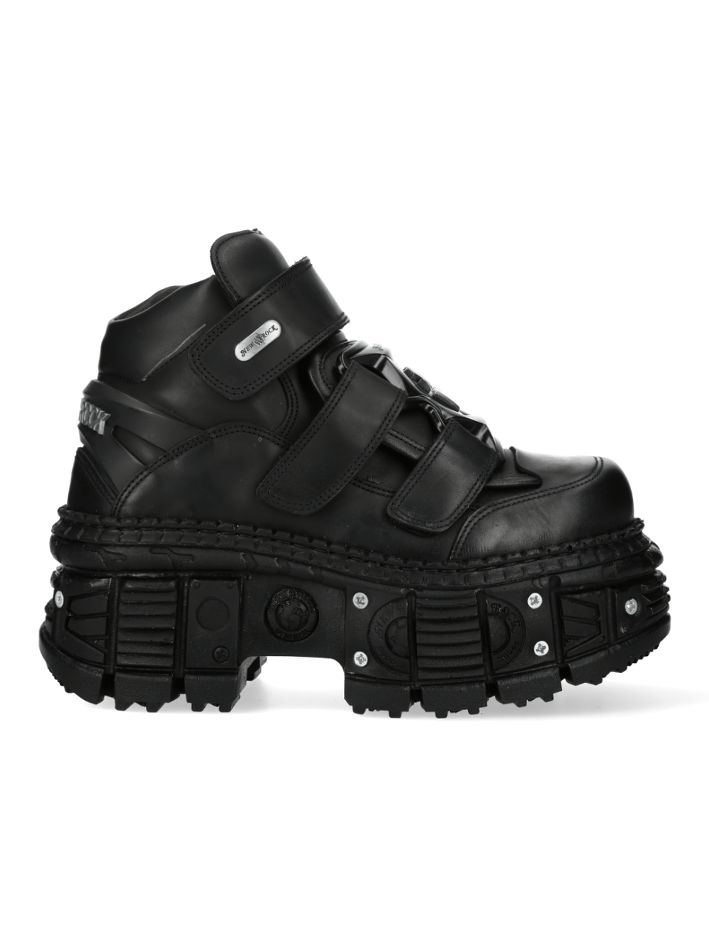 NEW ROCK Women's Black Gothic Lace-Up Ankle Boots with Studs