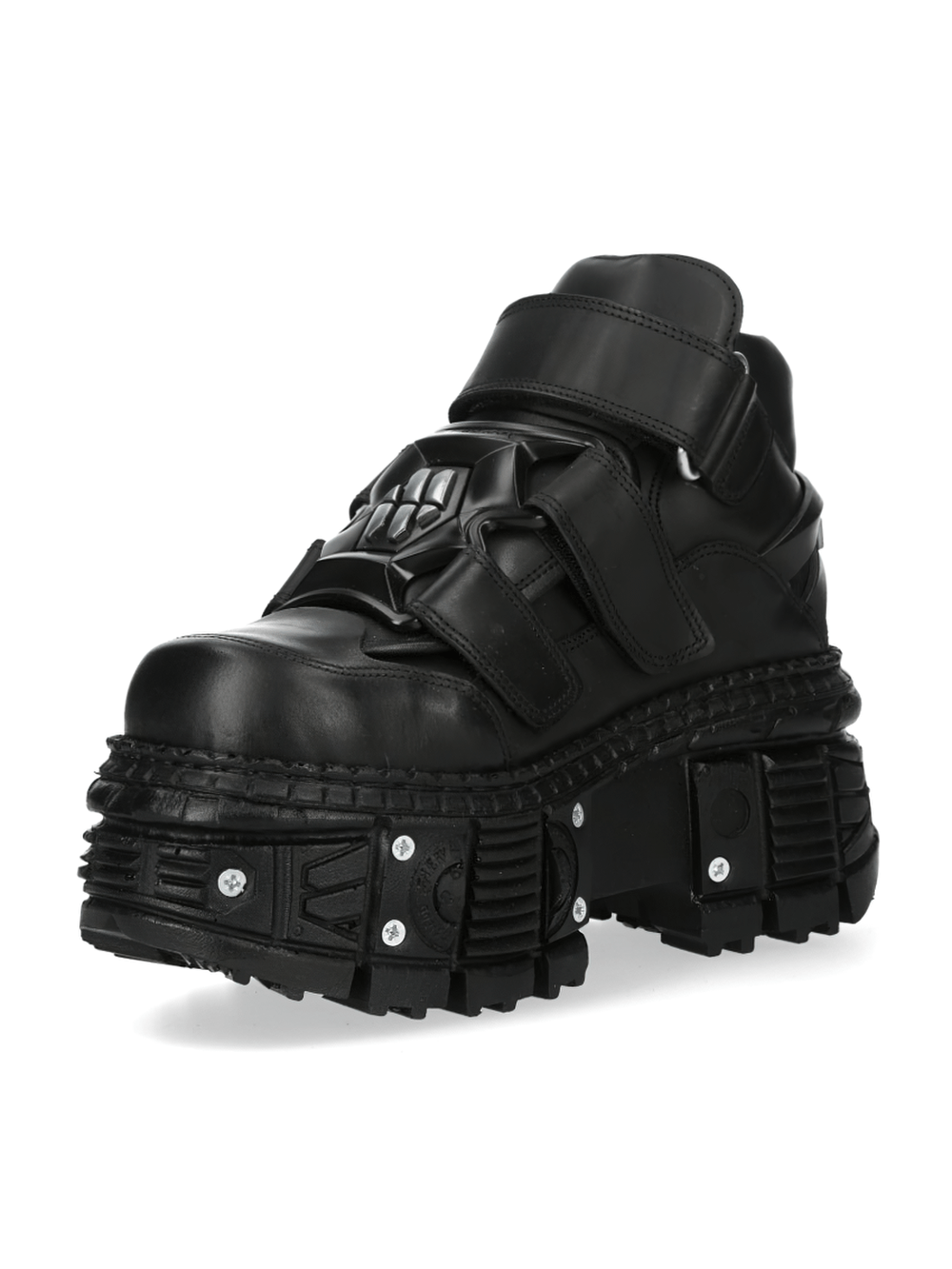 NEW ROCK Women's Black Gothic Lace-Up Ankle Boots with Studs