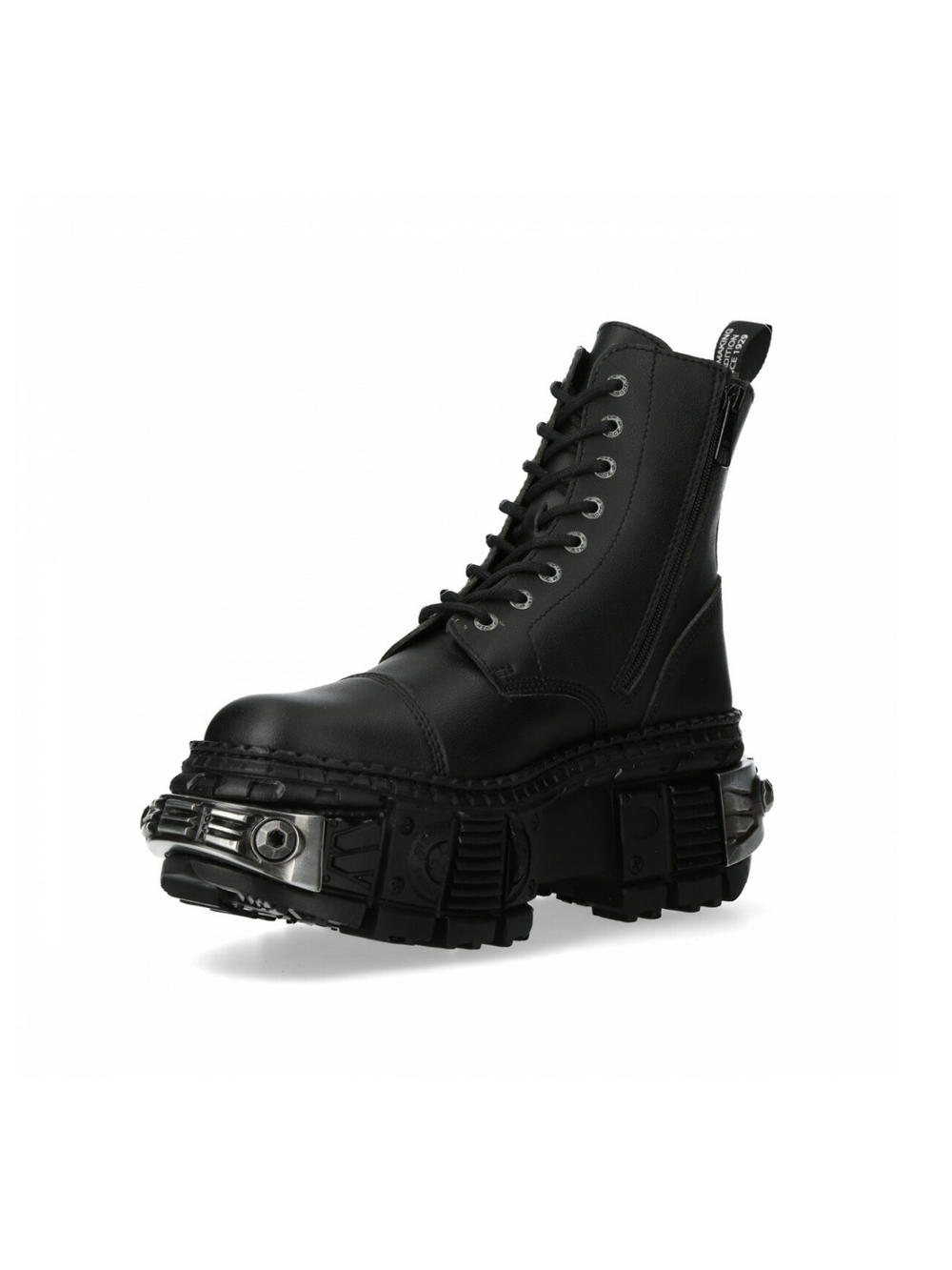 NEW ROCK Black Lace-Up Ankle Boots for Men