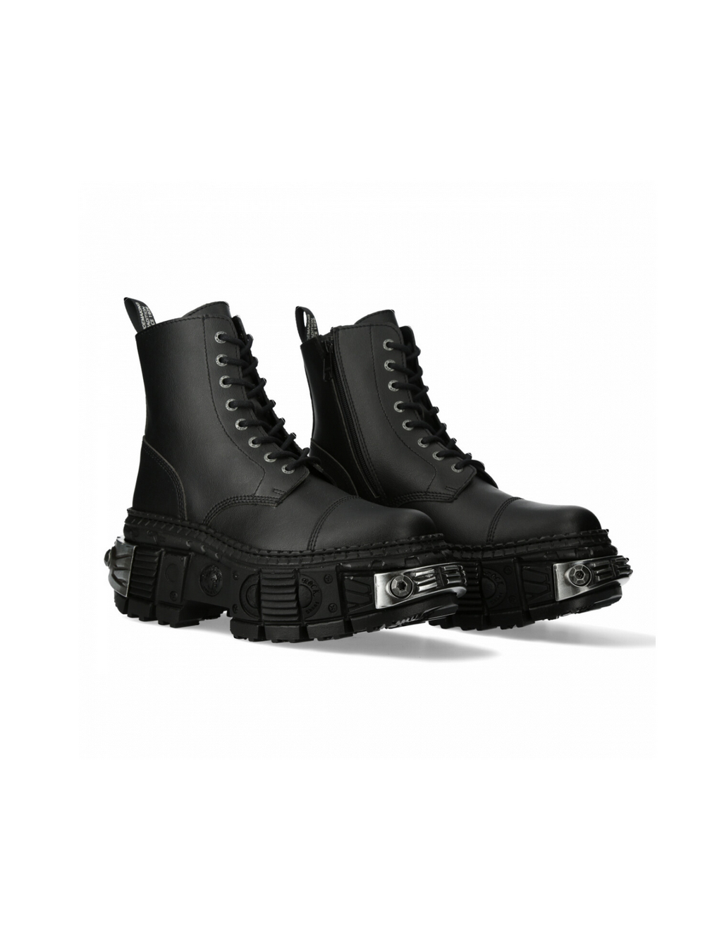 NEW ROCK Black Lace-Up Ankle Boots for Men