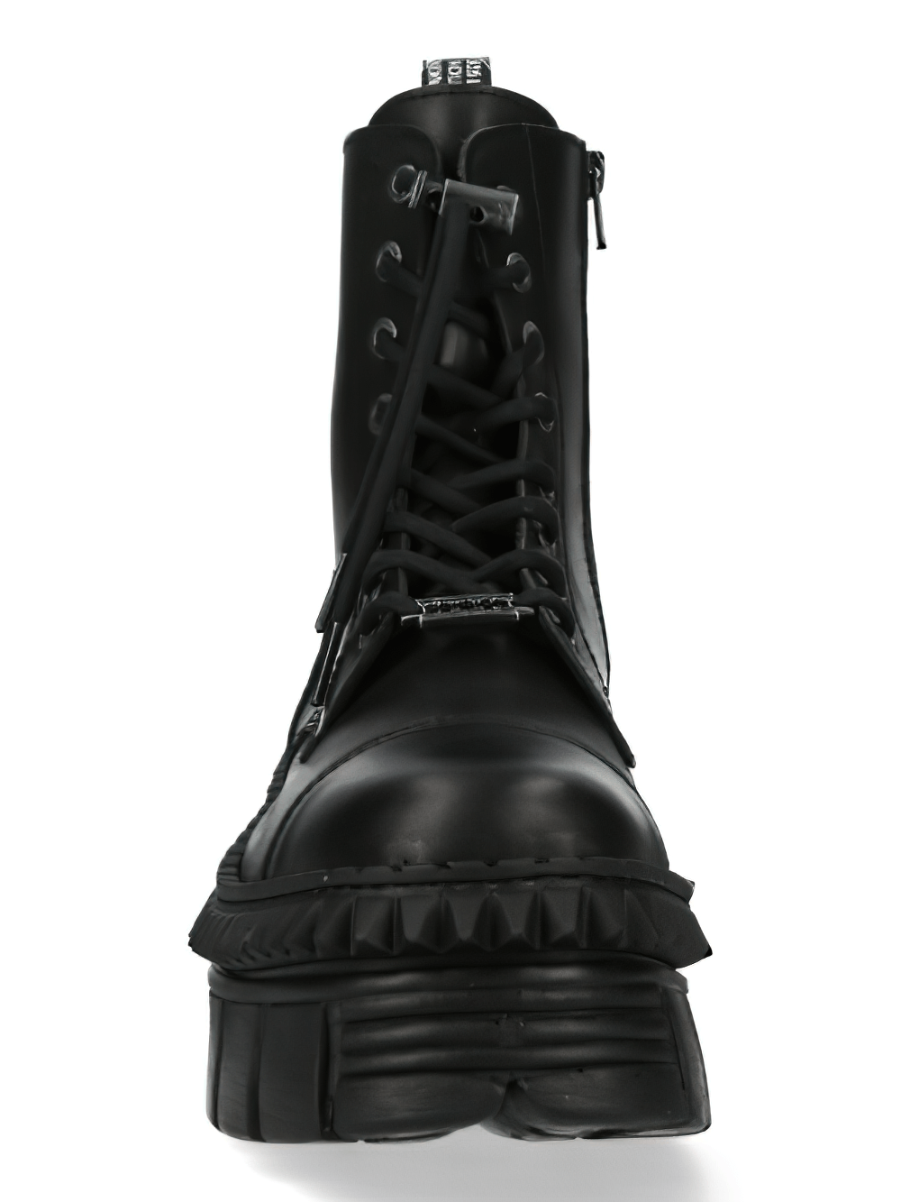 NEW ROCK Women's Black Military Ankle Boots with Platforms