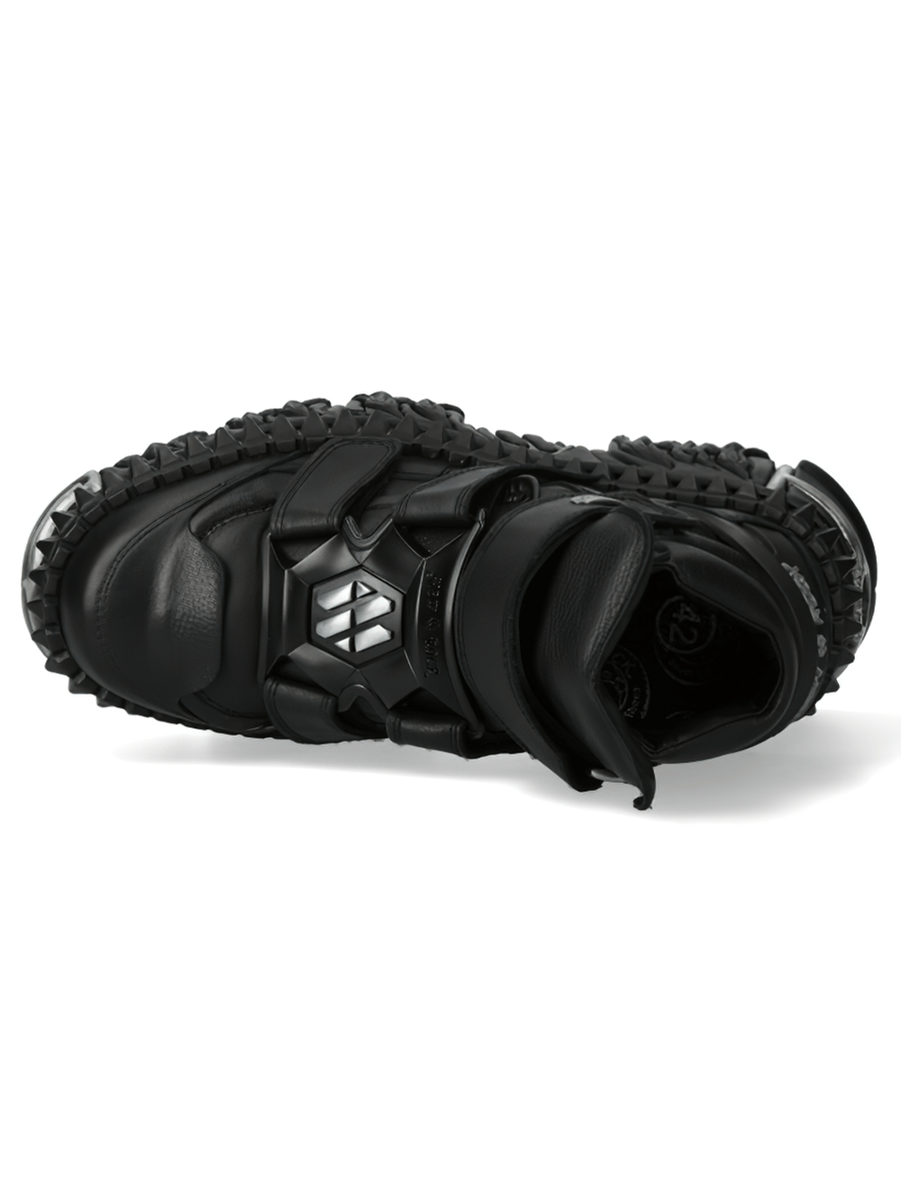 NEW ROCK Women's Black Punk Rugged Platform Boots with Velcro