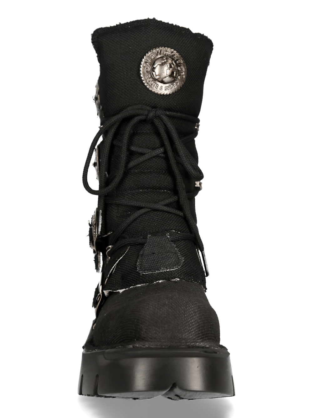 NEW ROCK Women's Black Rock Buckled Boots with Gothic Flair
