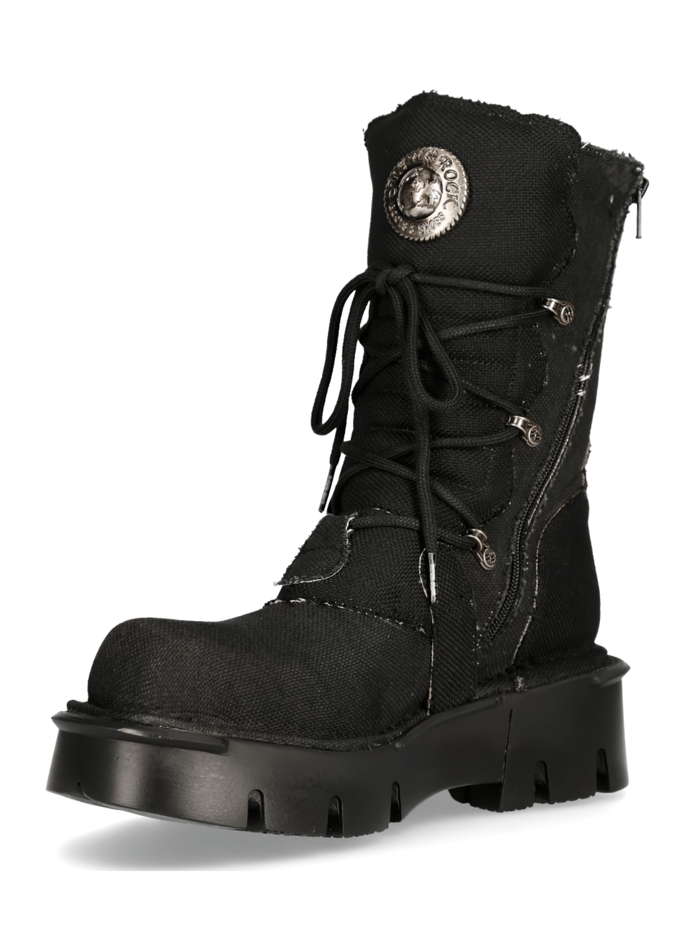 NEW ROCK Women's Black Rock Buckled Boots with Gothic Flair